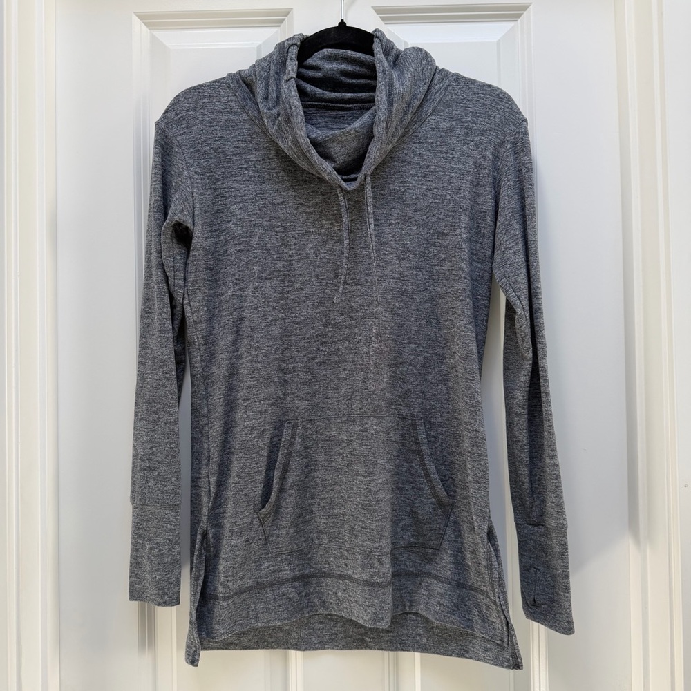 AERIE AMERICAN EAGLE LONG SLEEVE COWL FUNNEL MOCK NECK PULLOVER GREY XS